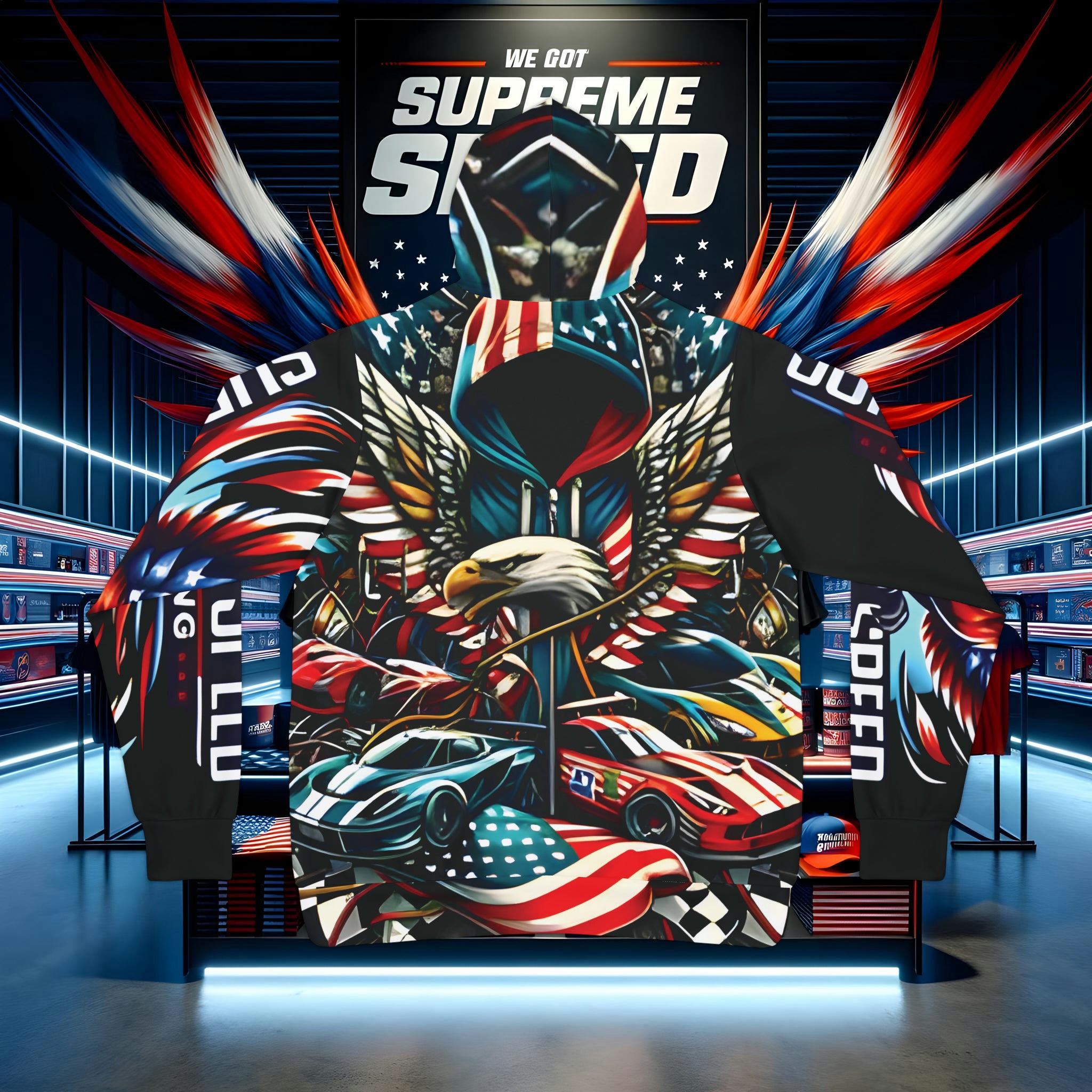 Supreme Speed Patriot Athletic Hoodie (AOP)