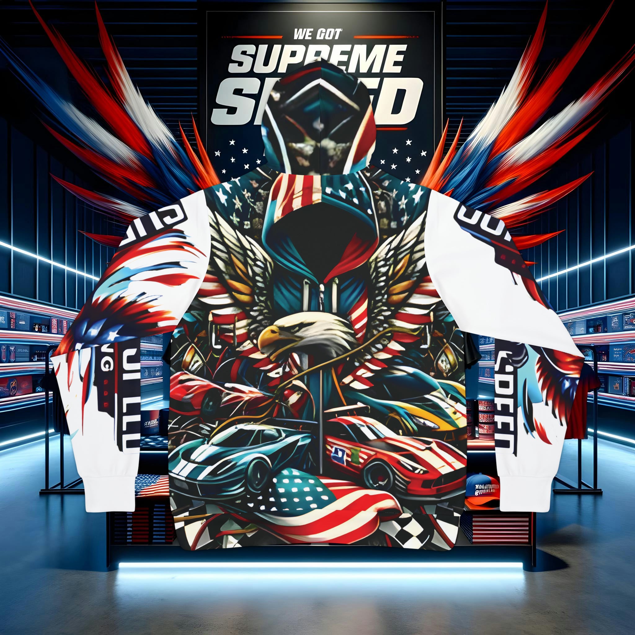 Supreme Speed Patriot Athletic Hoodie (AOP)