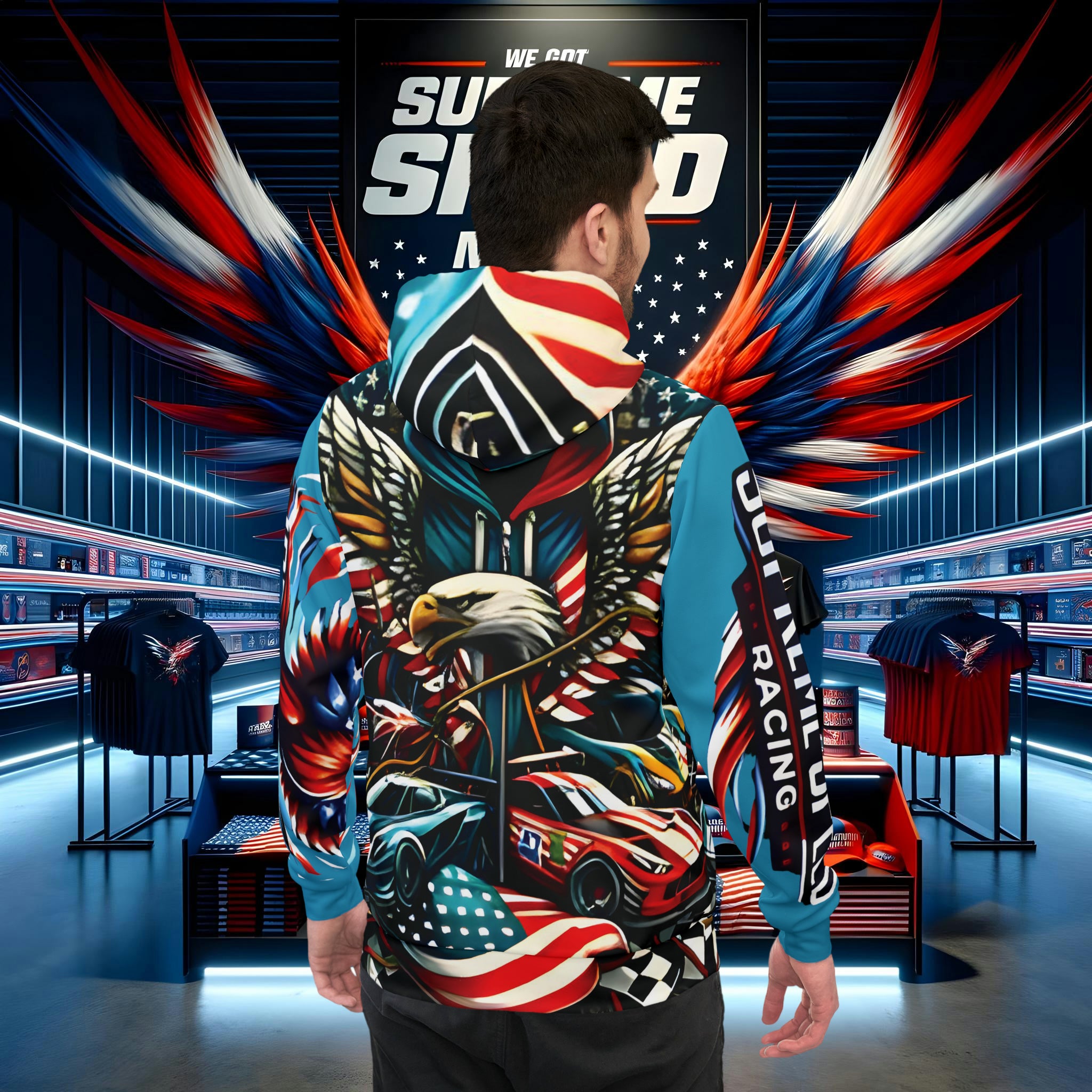 Supreme Speed Patriot Athletic Hoodie (AOP)