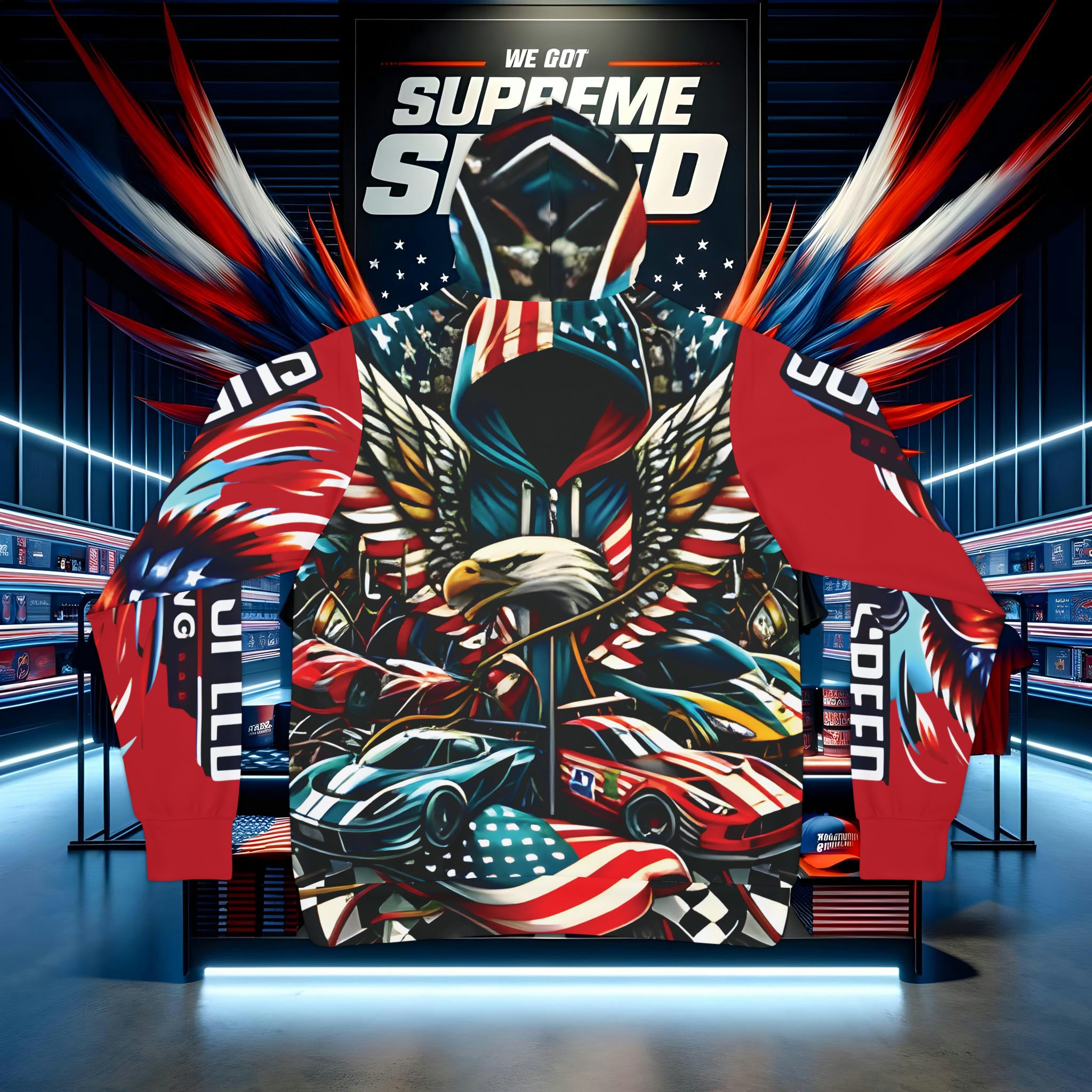 Supreme Speed Patriot Athletic Hoodie (AOP)