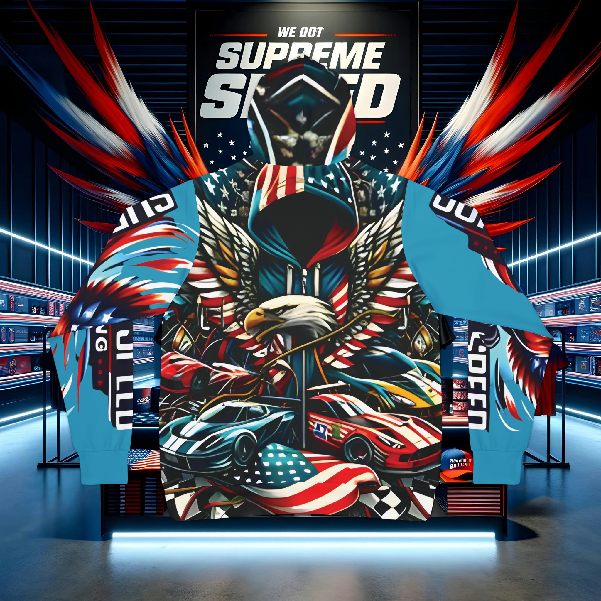 Supreme Speed Patriot Athletic Hoodie (AOP)