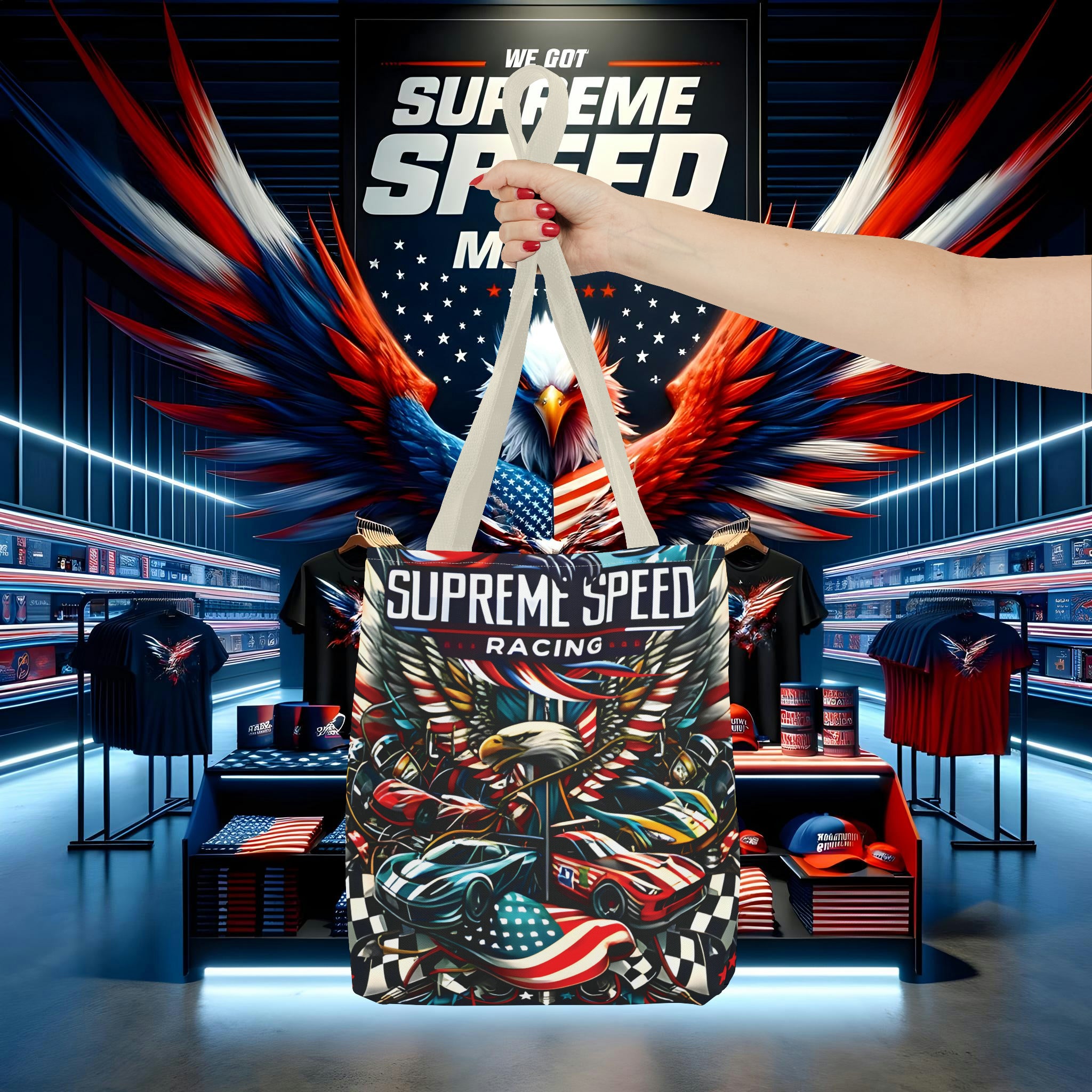 supreme speed Tote Bag (AOP)